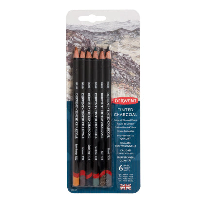 Derwent - Blister 6 Pack - Tinted Charcoal Pencil