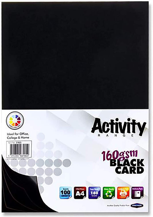 A4 160gsm Black Card Paper 40 Sheets