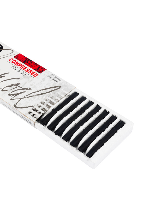 Black Compressed Charcoal Box Of 12