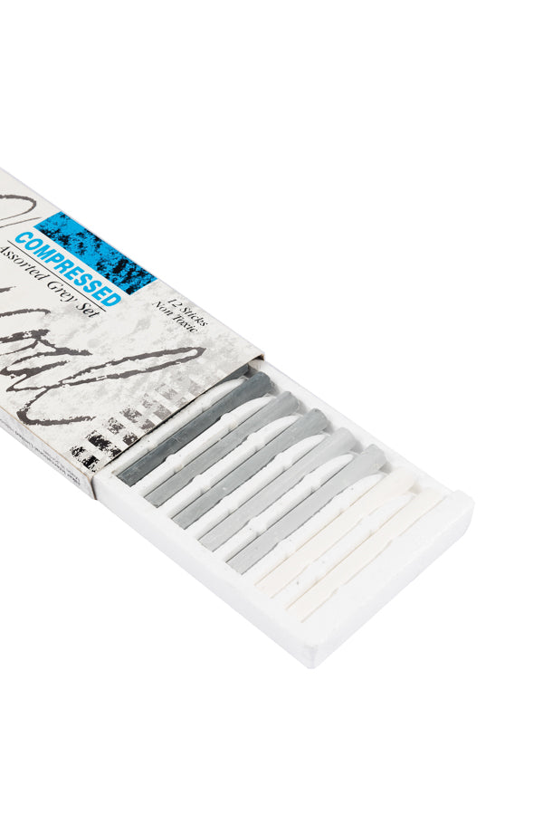 Grey Compressed Charcoal Set Box Of 12