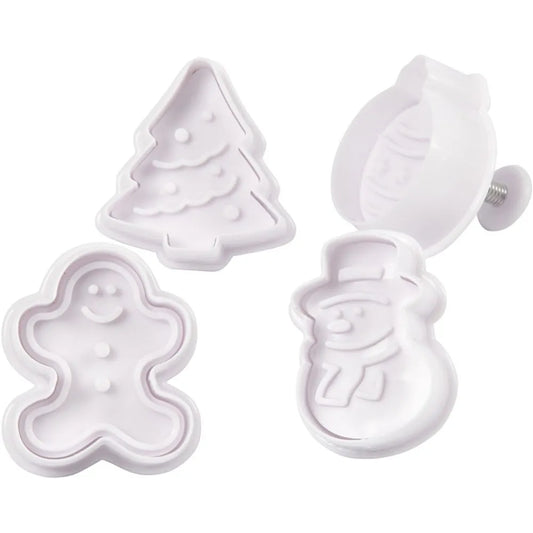 Cookie Cutters With Stamp, White, Christmas Tree,