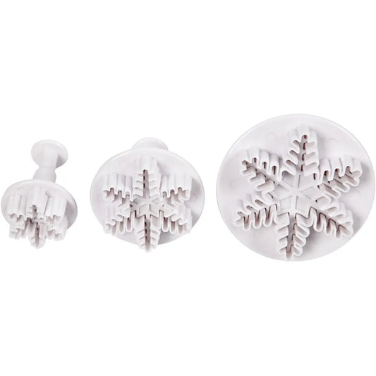 Cookie cutters with stamp, white, snowflake, D: 3,