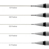 Winsor & Newton Black Fineliner Assorted Set x5