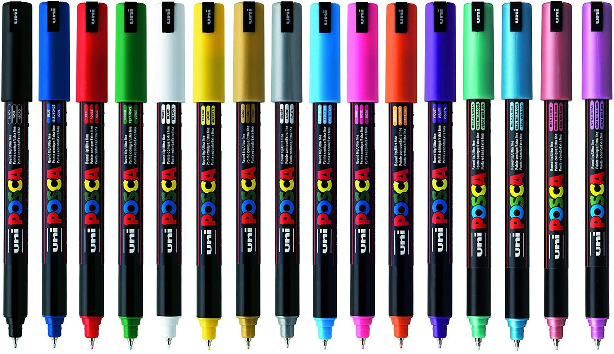 Posca PC-1MR Set Of 16 Assorted Colours