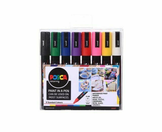 Posca PC-5M Rock Painting Wallet Of  8
