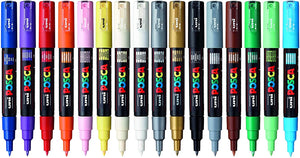 Posca Paint Marker PC-1M - Extra Fine Point - 12 Color Set