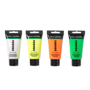 REEVES ACRYLIC FLUO SET 1 -4 X 75ML