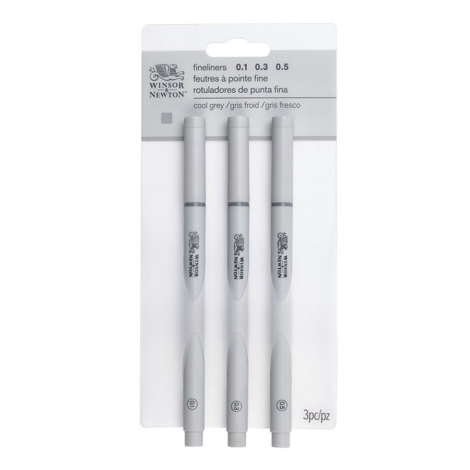 Winsor & Newton Fineliner Cool Grey Set x 3 Assorted