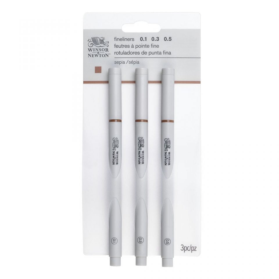 Winsor & Newton Fineliner Sepia Set x3 Assorted
