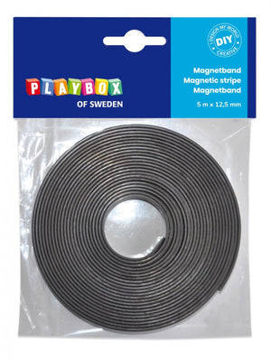 Magnet stripes, 5 m x 12,5 mm