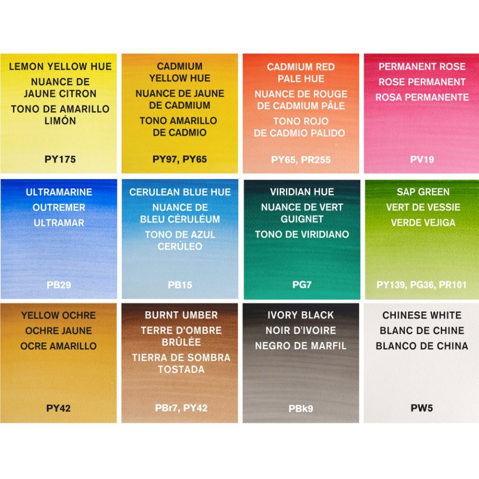 Cotman Watercolours Pocket Plus - 12 Half Pans.  Product Code: 0390373 Barcode Code: 094376954364