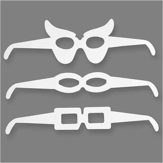 Novelty Glasses, H: 4,5-10 cm, L: 32 cm, 16pcs, 230 g