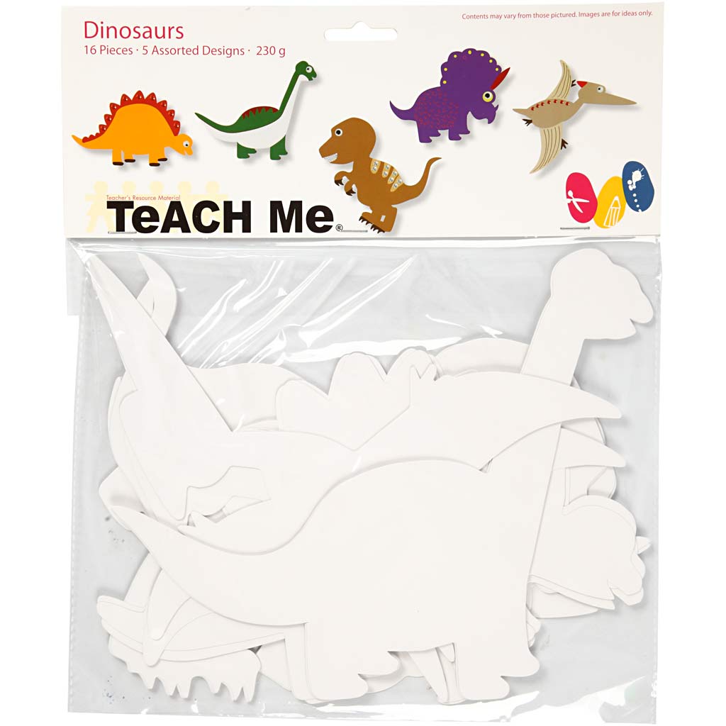 Dinosaur, H: 15-22 cm, W: 24-25 cm, 16pcs, 230 g
