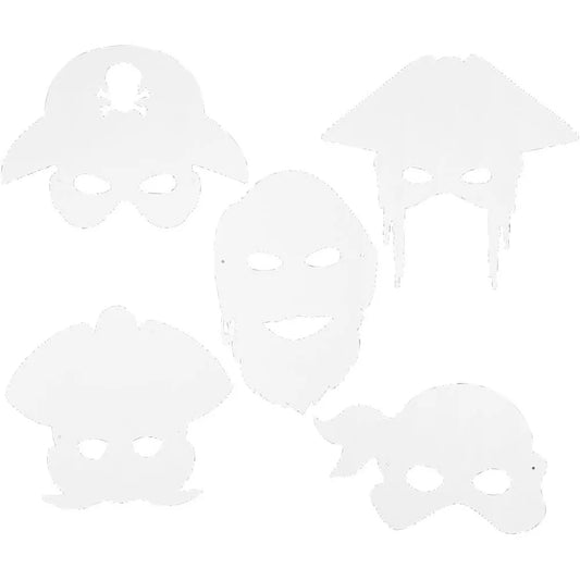 Pirate Masks, H: 16-26 cm, W: 17.5-26.5 cm, 16 pcs