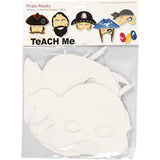 Pirate Masks H: 16-26cm W: 17.5-26.5cm 230g - White (16 Pieces)