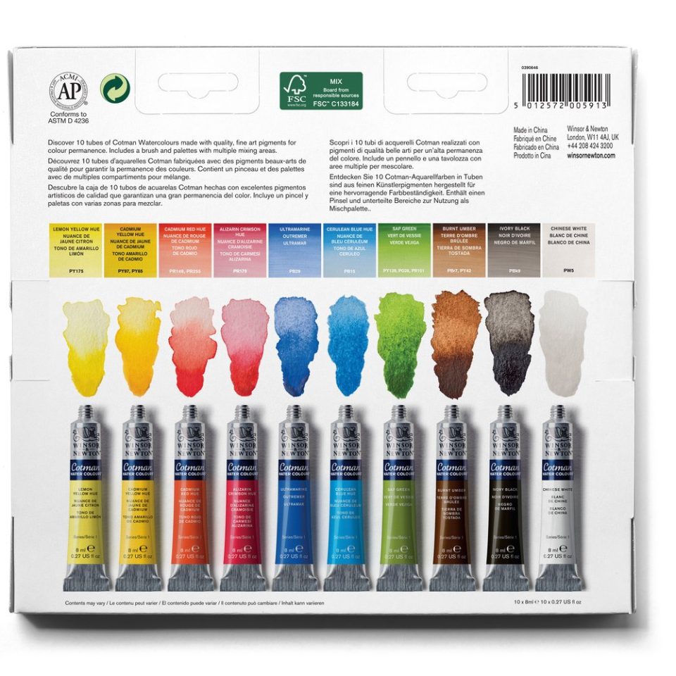 Cotman Watercolours Palette Set. Product Code: 0390646 Barcode: 5012572005913