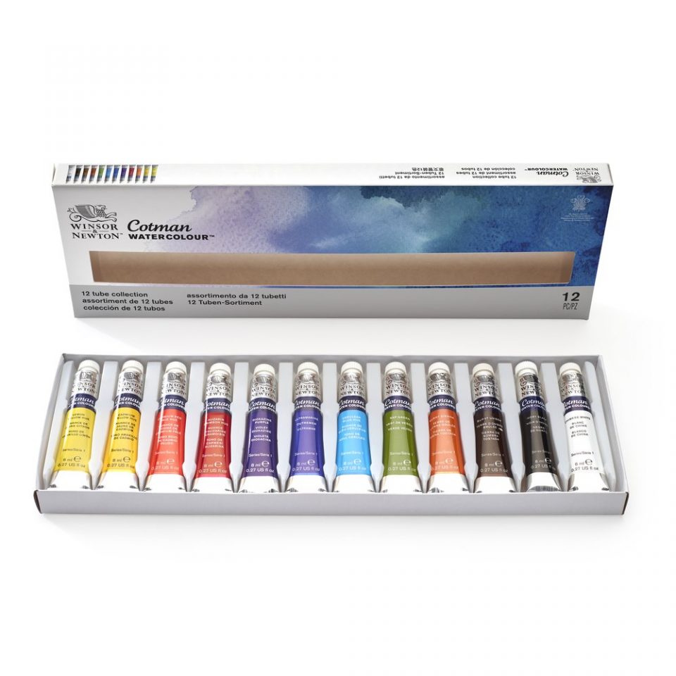 Cotman Watercolours 12 Tube Set. Product code: 0390636 Barcode: 5012572005753