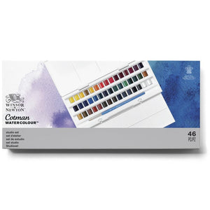 Cotman Watercolours Half Pan Studio Set - 45 Half Pans. Product code: 0390471 Barcode: 094376919844