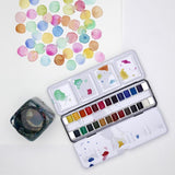 Cotman Watercolours Metal Sketchers' Box - 24 Half Pans. Product Code: 0390645 Barcode: 5012572005838
