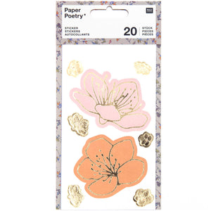 Paper Poetry Sticker Flowers 4 sheets