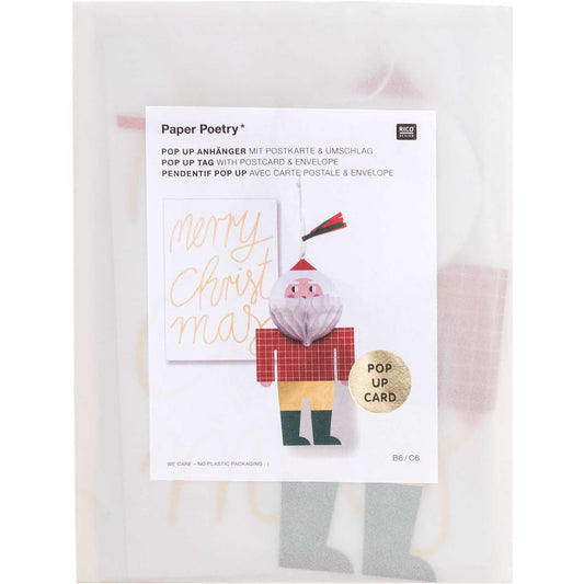 Paper Poetry card set with Santa Claus pop-up tag B6