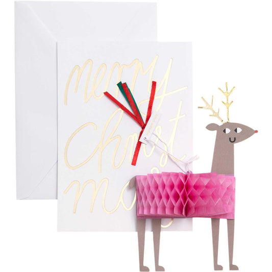 Paper Poetry card set with pop-up reindeer tag