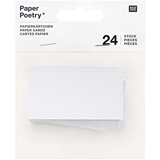 Paper Poetry paper cards white-glitter