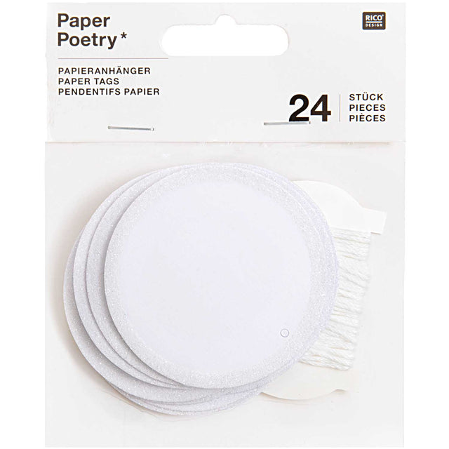 Paper Poetry paper pendant circle white-glitter