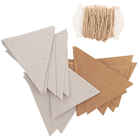 Paper Poetry paper pennants kraft paper gray cardboard 6.5x7.5cm 24 pieces