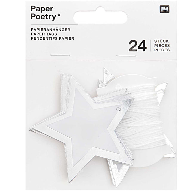 24 star shape paper tags