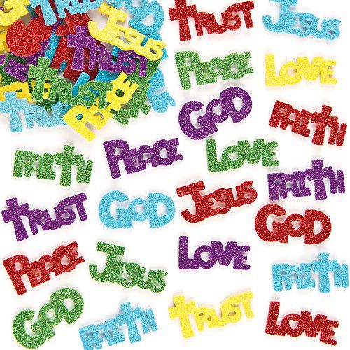 Religious Glitter Foam Stickers (150)