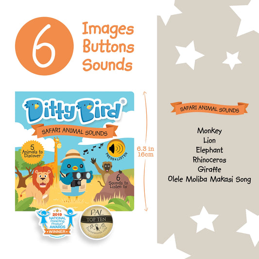 Ditty Bird - Safari Animal Sounds Musical Sound Book