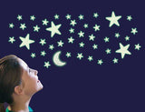 Glow Glitter Stars - 40 Moons & Stars (Assorted)