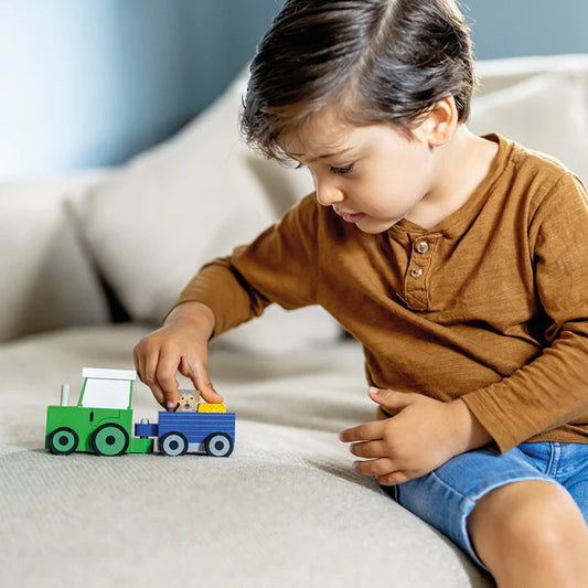 Tractor Ted And Trailer Wooden Toy