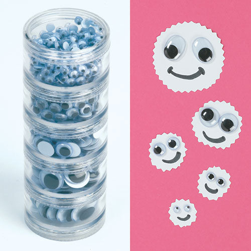 Black & White Self-Adhesive Wiggle-Eye Stack