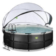 EXIT Black Leather Round Frame Pool