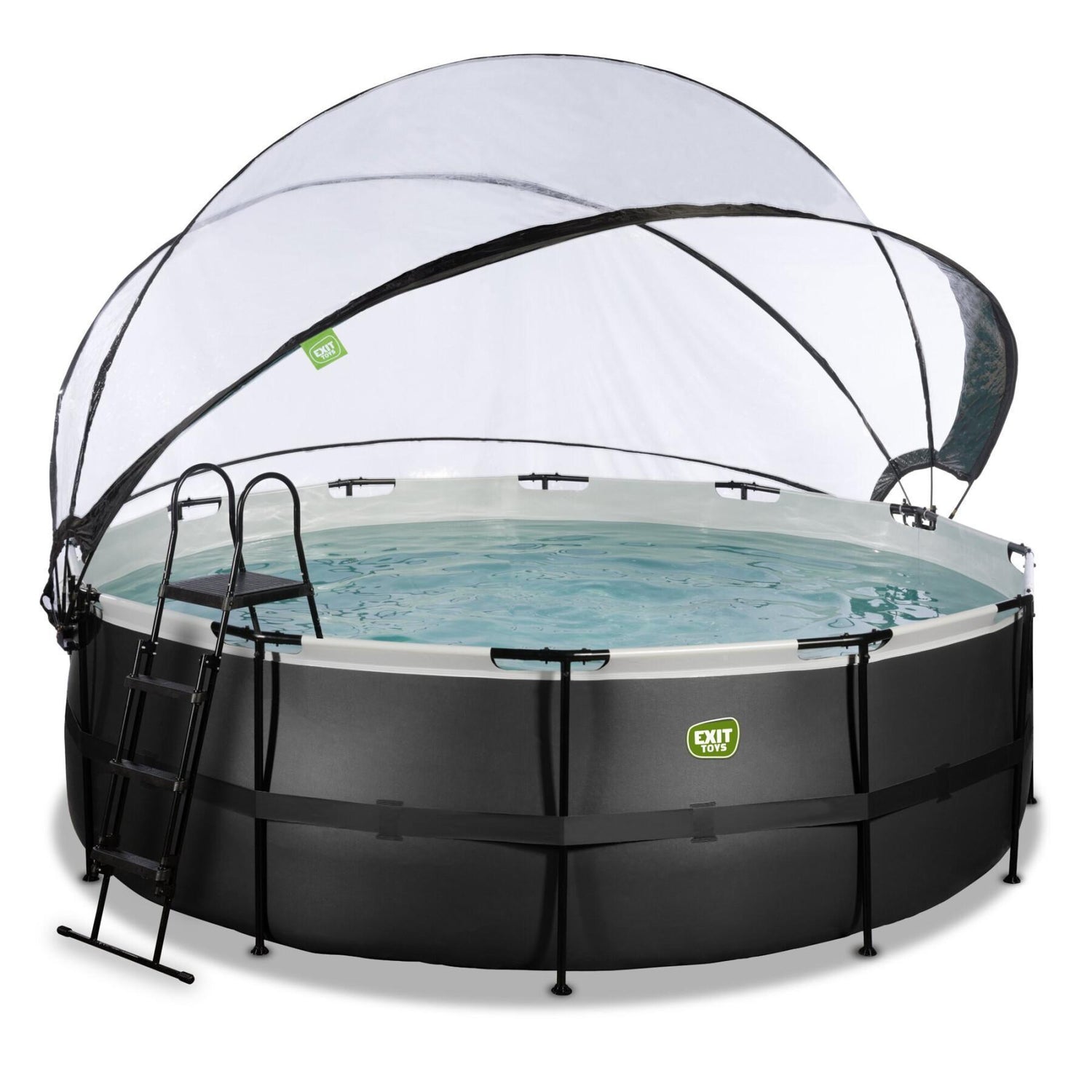 EXIT Black Leather Round Frame Pool