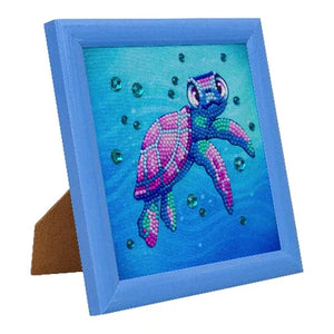 Sea Turtle 16x16cm Frameable Crystal Art