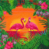 Fancy Flamingoes, 30x30cm Crystal Art Kit