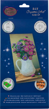 Flower Vase, 11x22cm Crystal Art Card