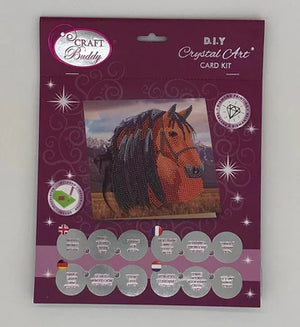 Horse 18x18cm Crystal Art Card