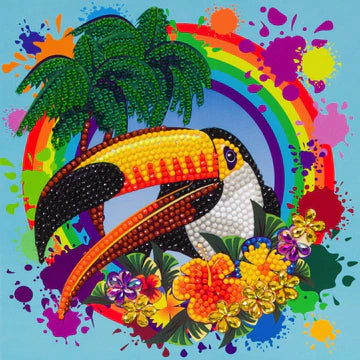 Rainbow Toucan Crystal Art Card Kit