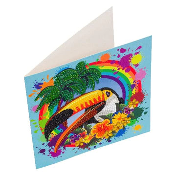 Rainbow Toucan Crystal Art Card Kit