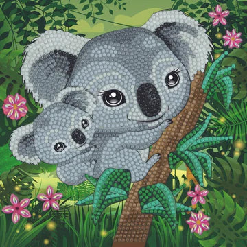 Koala Hugs 18x18cm Crystal Art Card
