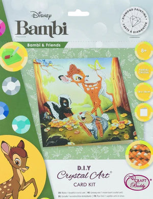 Bambi and Friends, 18x18cm Crystal Art Card