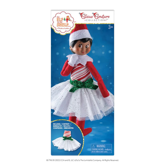 Elf on the Shelf Claus Couture Candy Cane Classic Dress