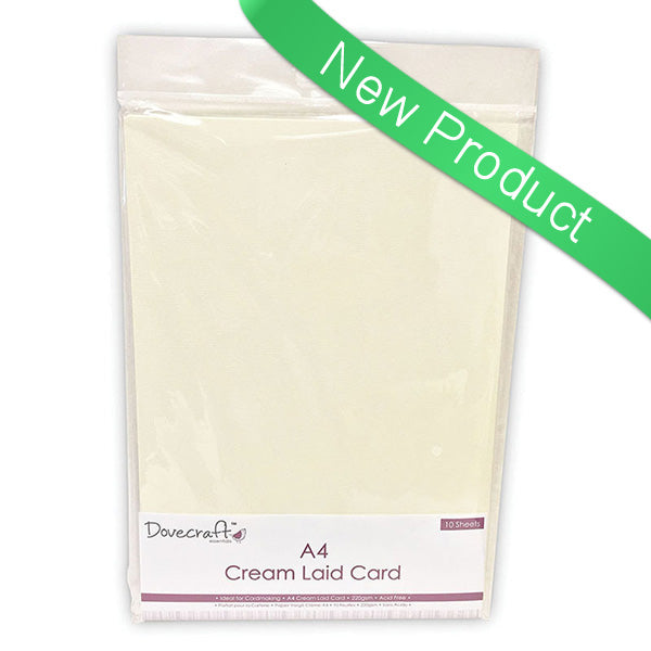 DOVECRAFT A4 CREAM LAID CARD 220GM X 10