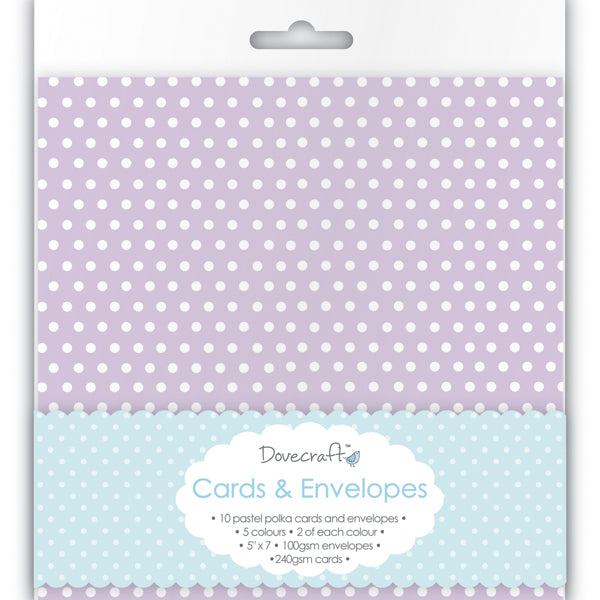 Dovecraft Polka Dots Square Cards & Envelopes 6x6 (8 Pk)