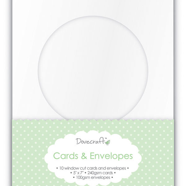DOVECRAFT OVAL WINDOW CARD W/ENV 5X7 PK.10