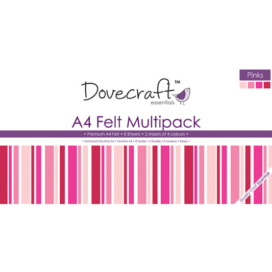 Dovecraft A4 Felt Pack - Pink